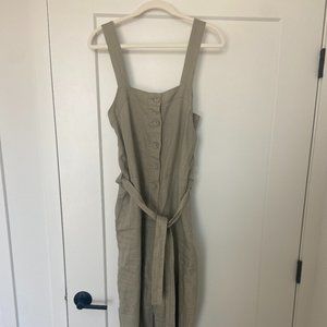 Everlane The Linen Jumpsuit in Seagrass